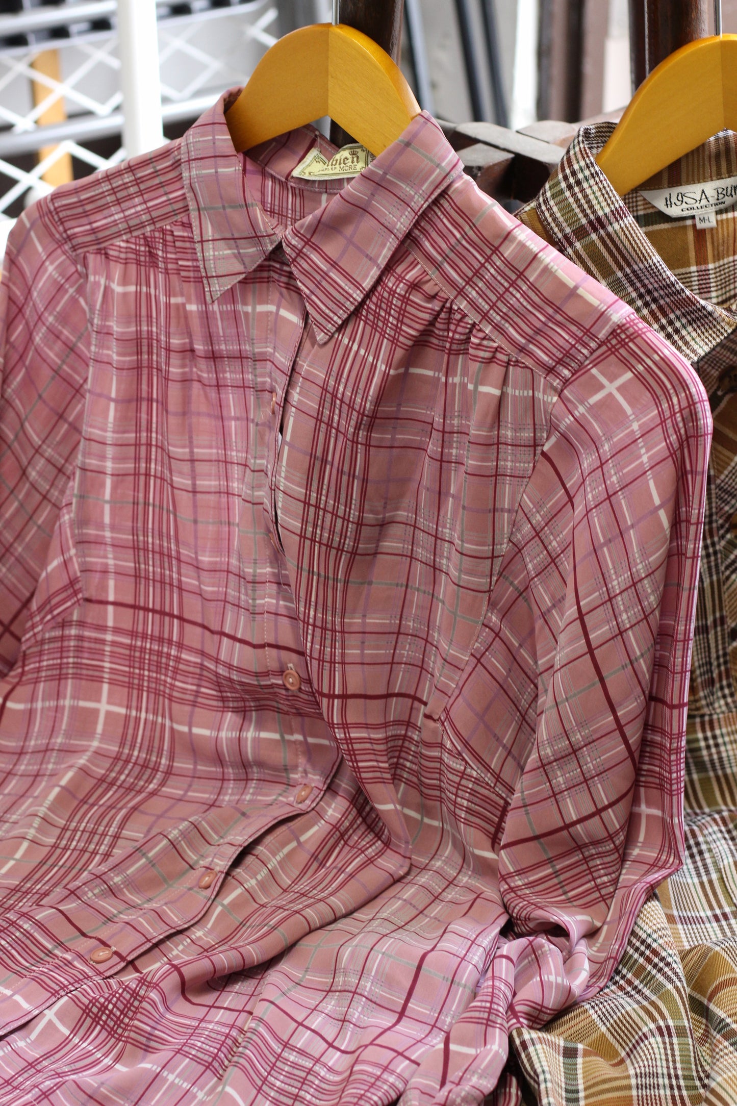 Vintage Check Long Sleeve Blouse x4点