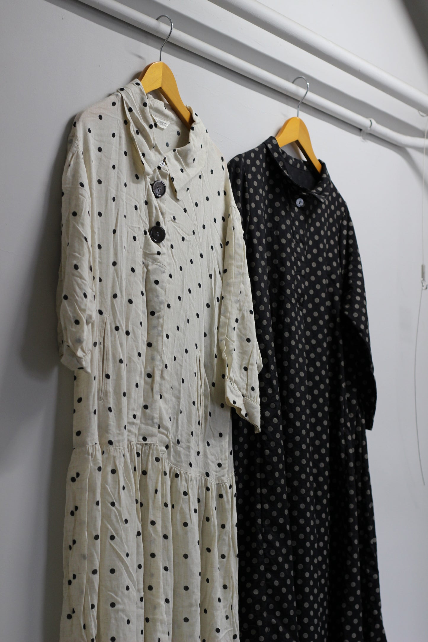 Vintage Polka Dot Long Sleeve One-piece x2点