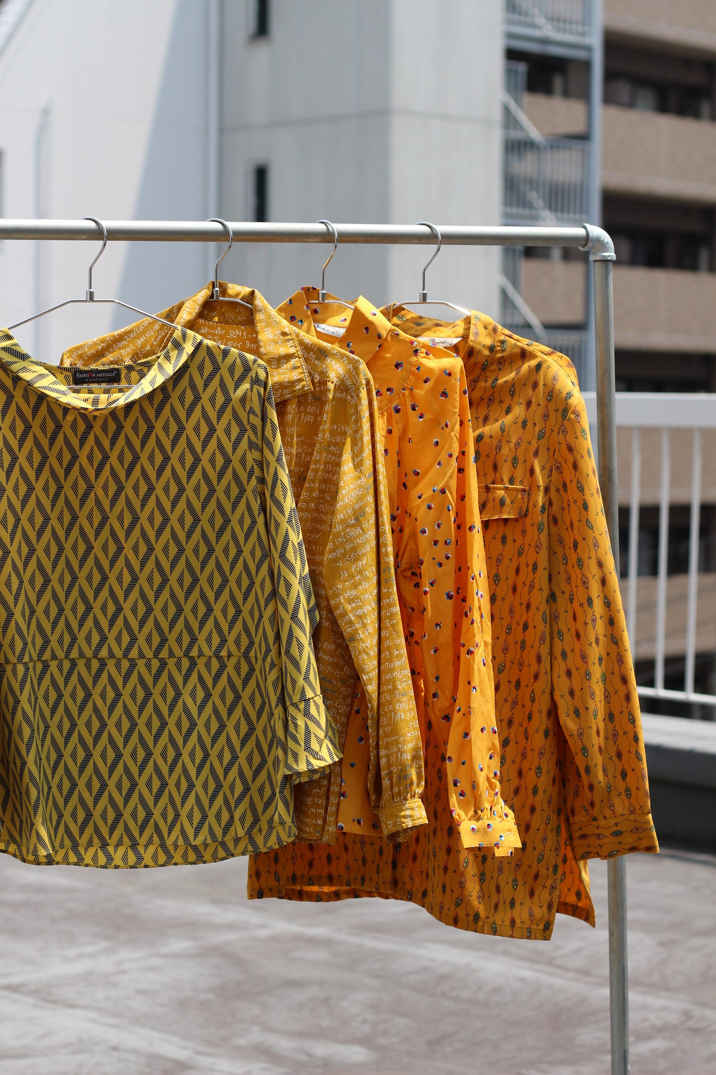 Vintage Yellow Design Long Sleeve Blouse x10点