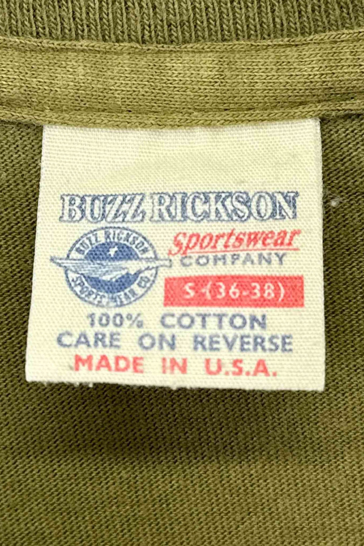 美国制造 BUZZ RICKSON 绿色 T 恤