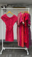 Red short sleeve silky one-piece set x10 