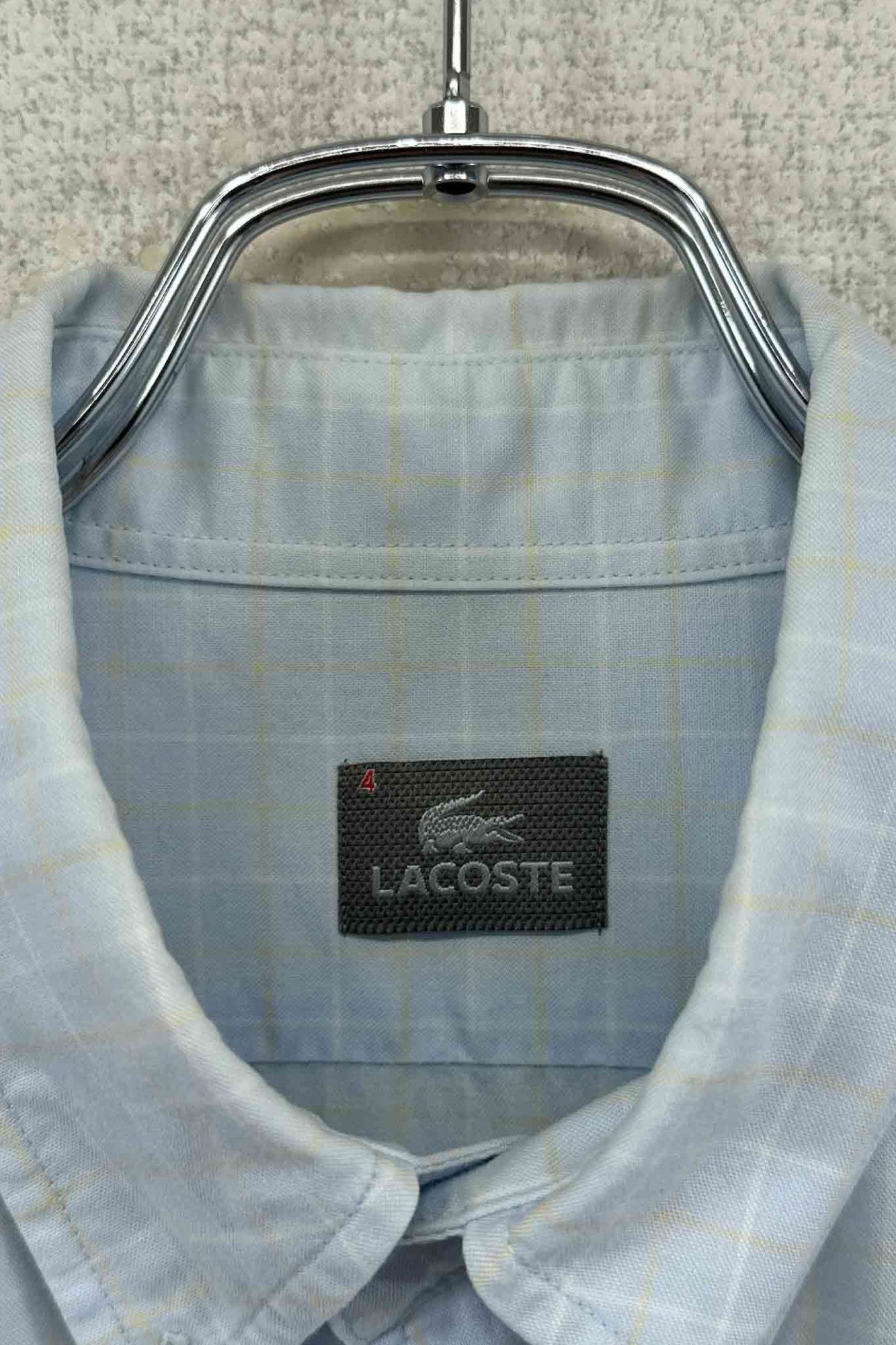 LACOSTE 蓝色格纹衬衫