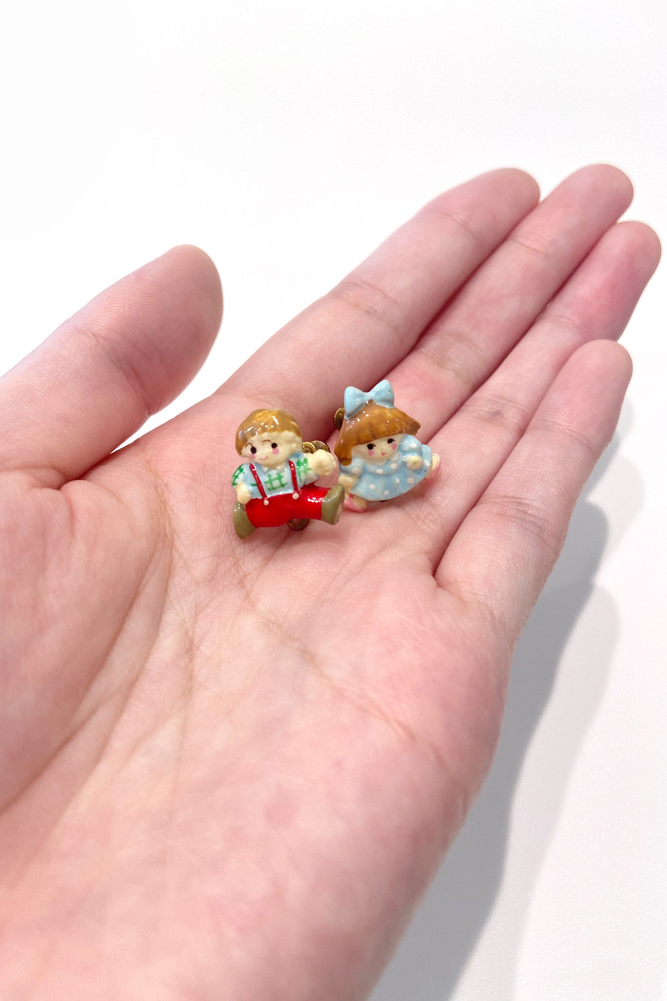Vintage cute girl &amp; boy earrings Shining in the young heart