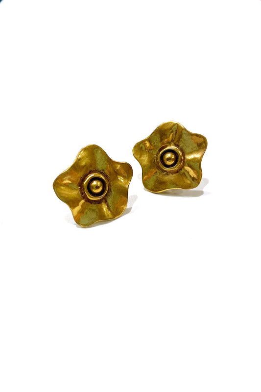 Vintage gold flower earrings Flower sparkle
