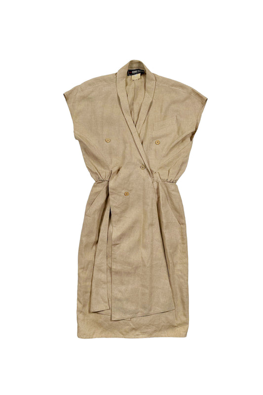 70's 80's Made in ITALY beige no-sleeve one-piece