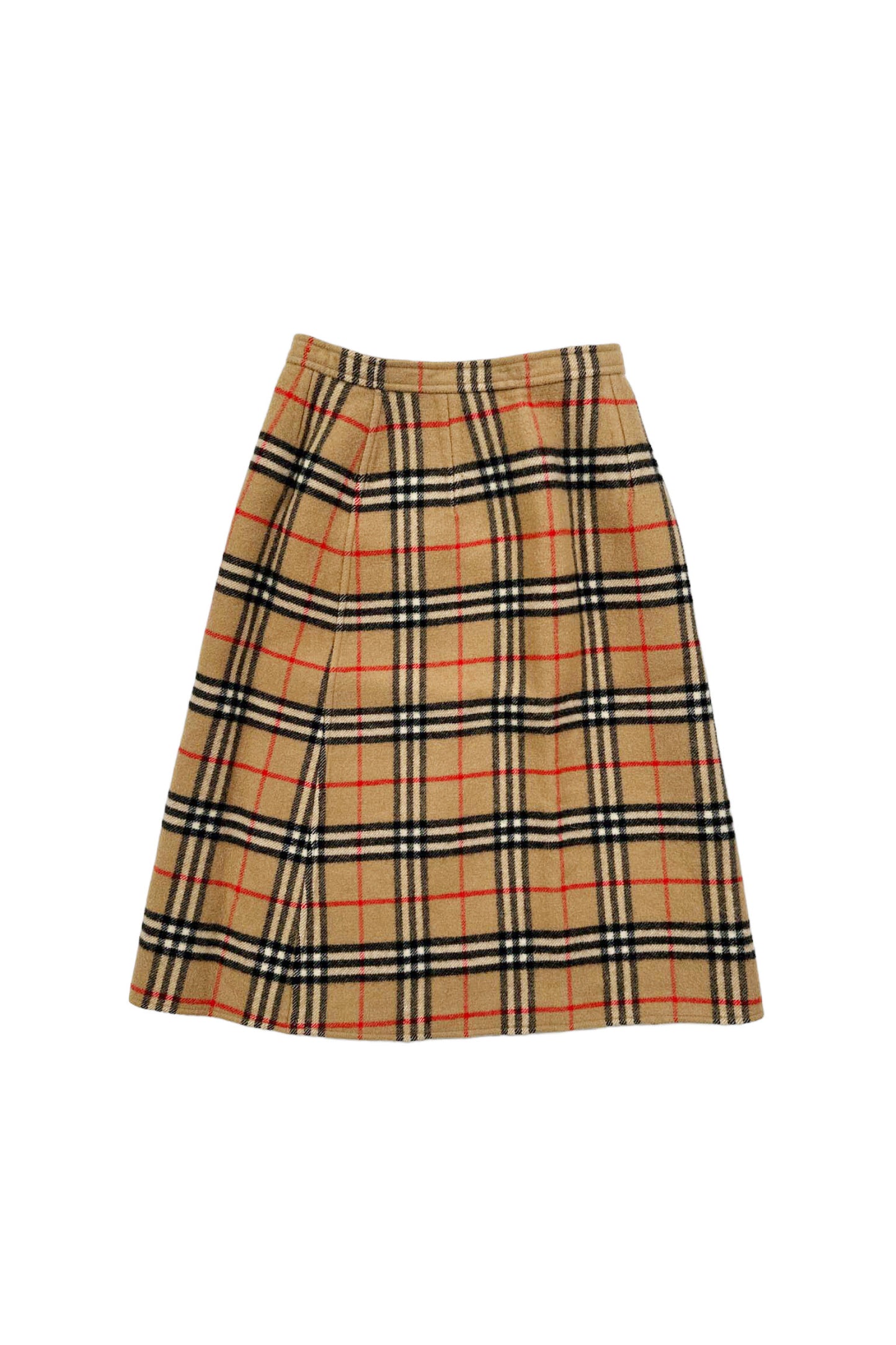 90's wool check skirt