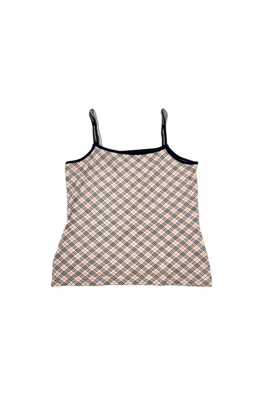 beige check camisole