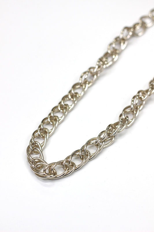 Vintage silver chain necklace, noble sparkle
