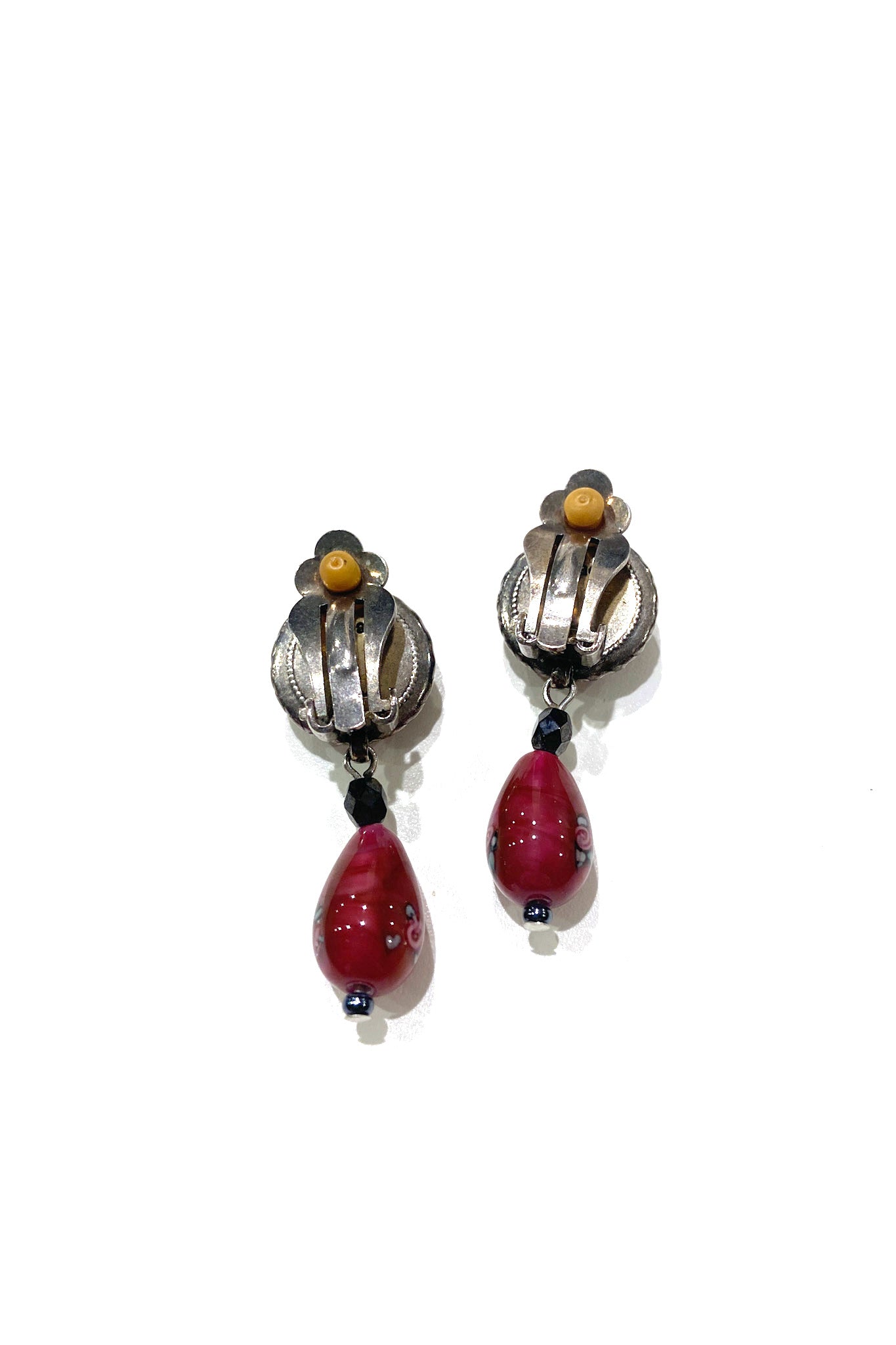 Vintage pink drop earring 優美なラベンダーピンク