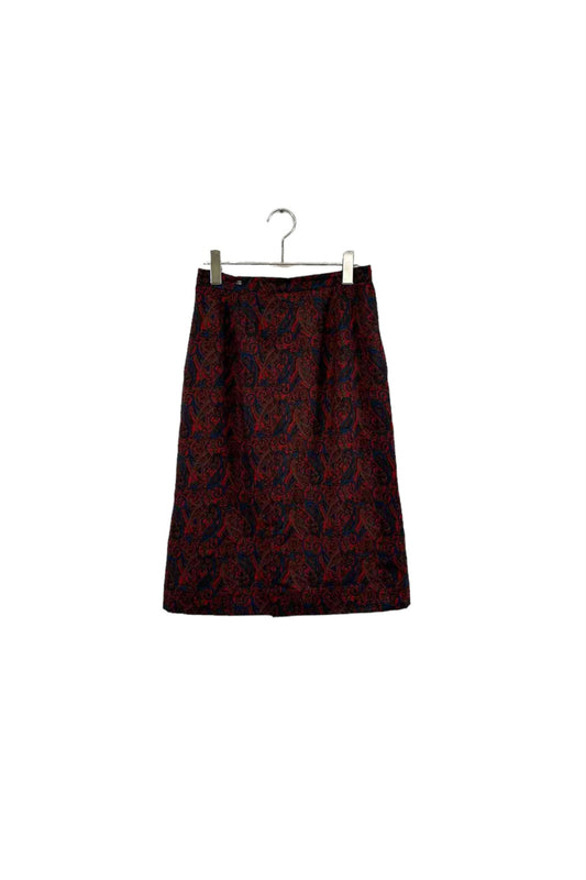 90‘s Burberrys red paisley skirt