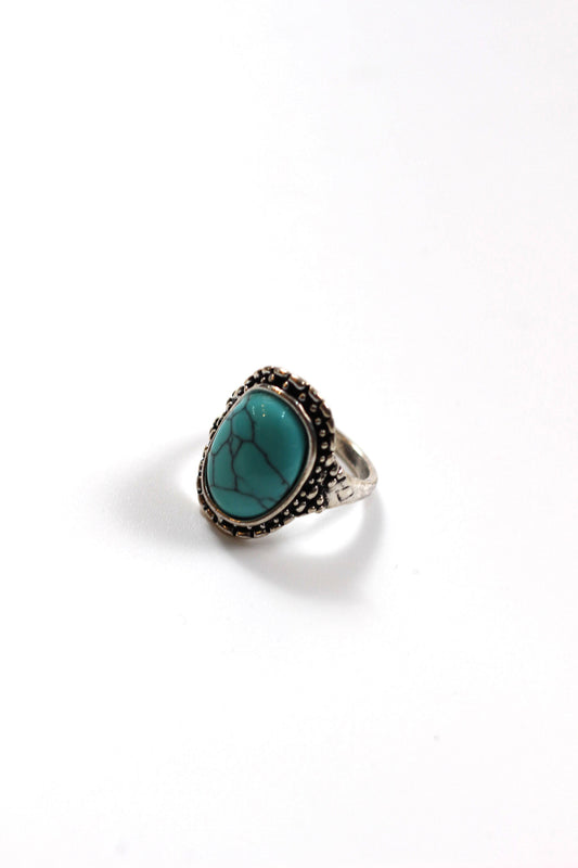 Vintage turquoise ring Sea and coral reef 