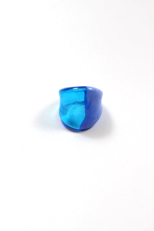 Vintage blue clear ring Refreshing and pure beauty 