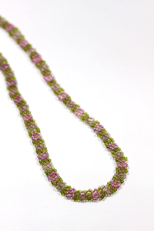 Vintage beads necklace 花のビーズガーデン