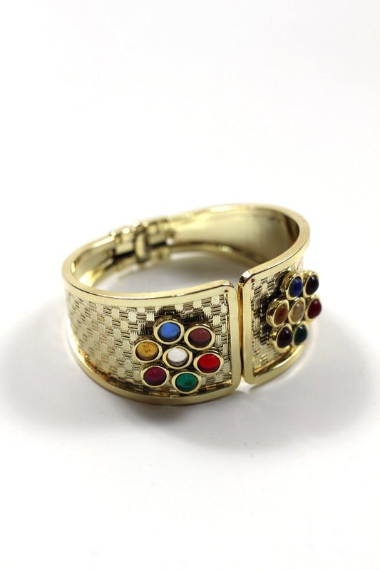 Vintage gold bangle 七色の宝石