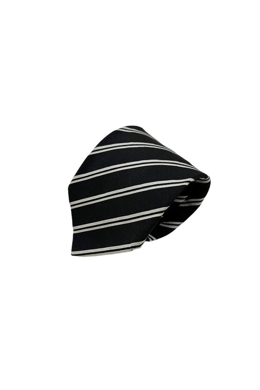 Made in Italy black striped tie