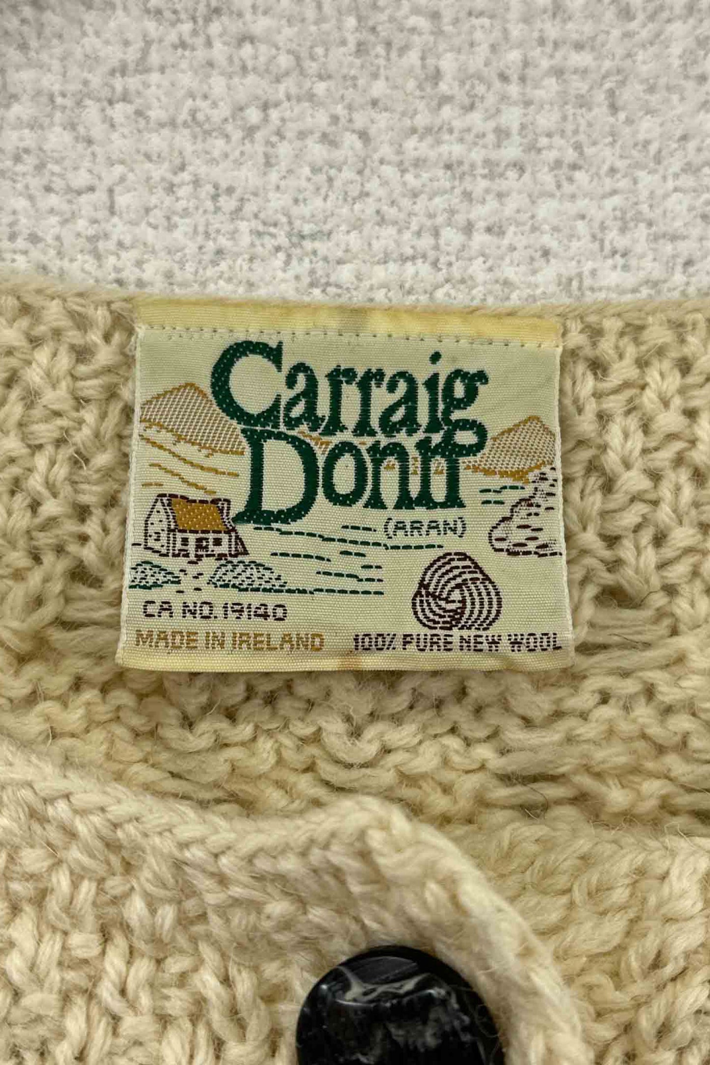 Made in Ireland Carraig Donn aran knit cardigan