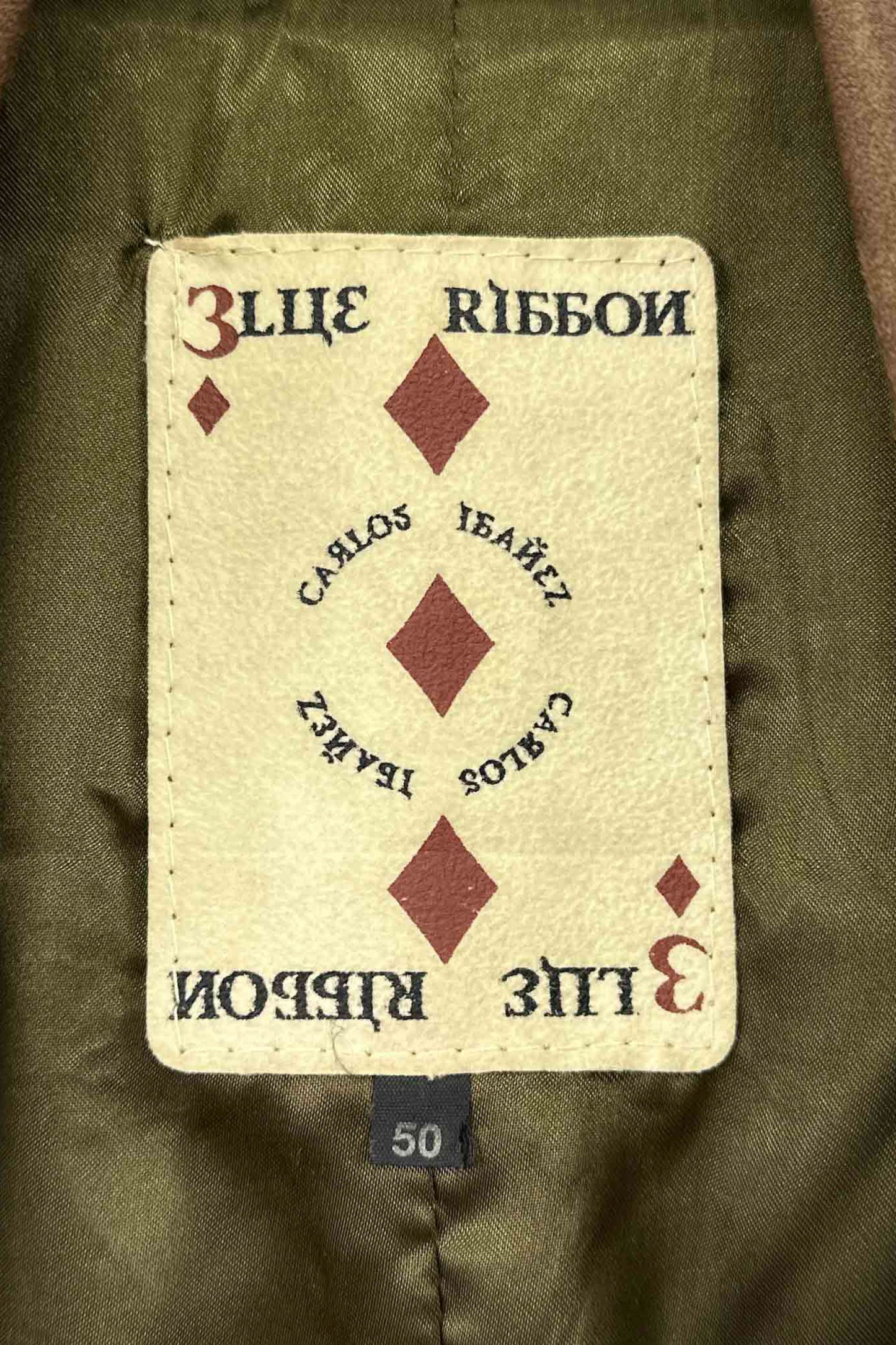 ELLIE RIBBON khaki leather jacketx