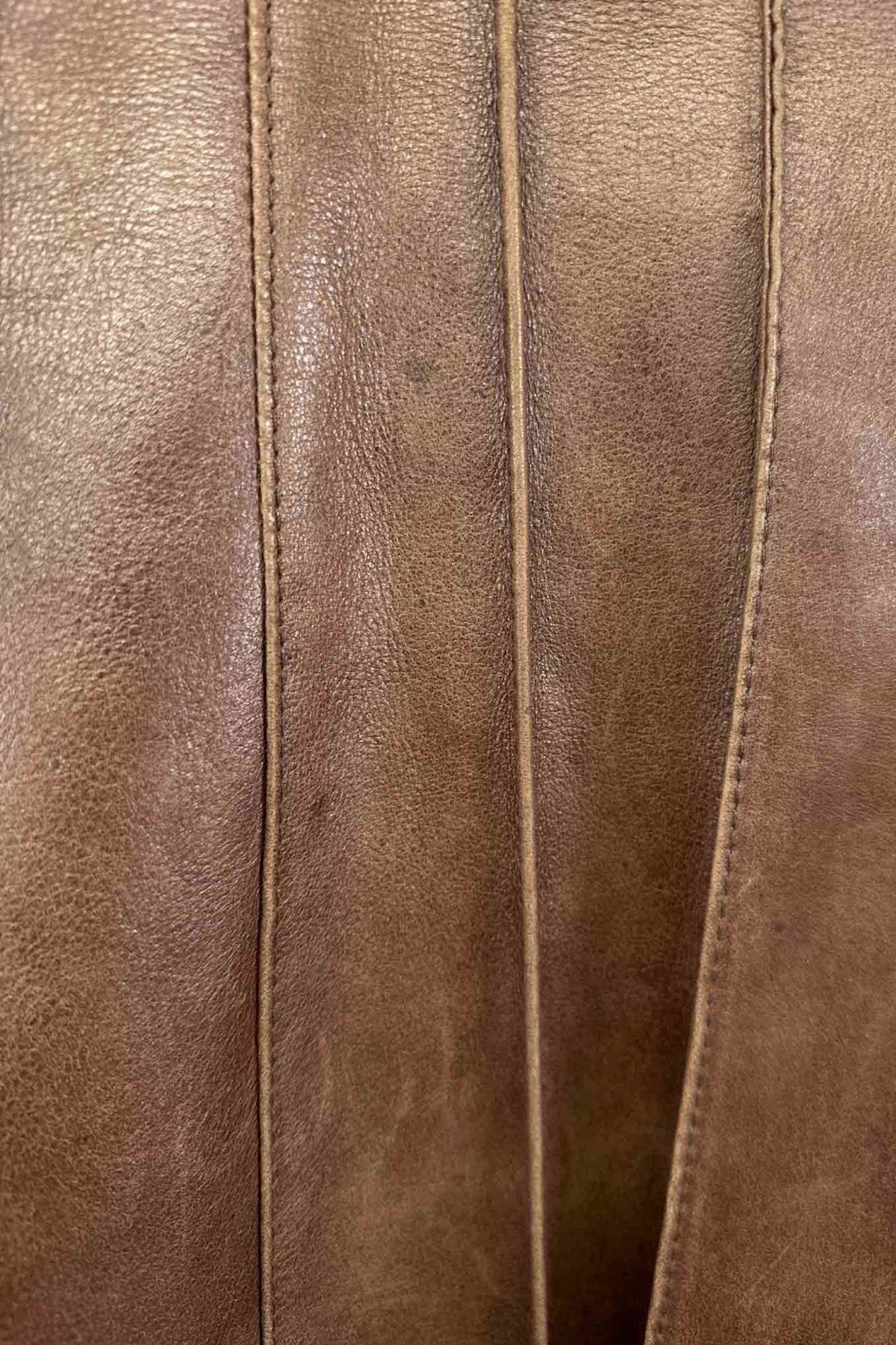 GRACE CONTINENTAL 棕色皮革半身裙
