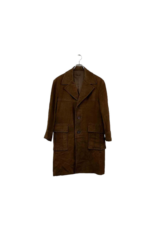 hants brown leather coat