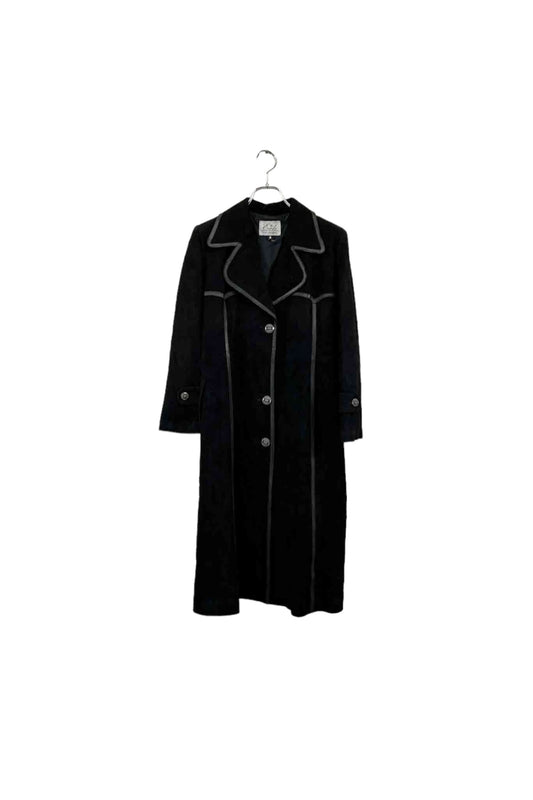 Ecole black leather coat