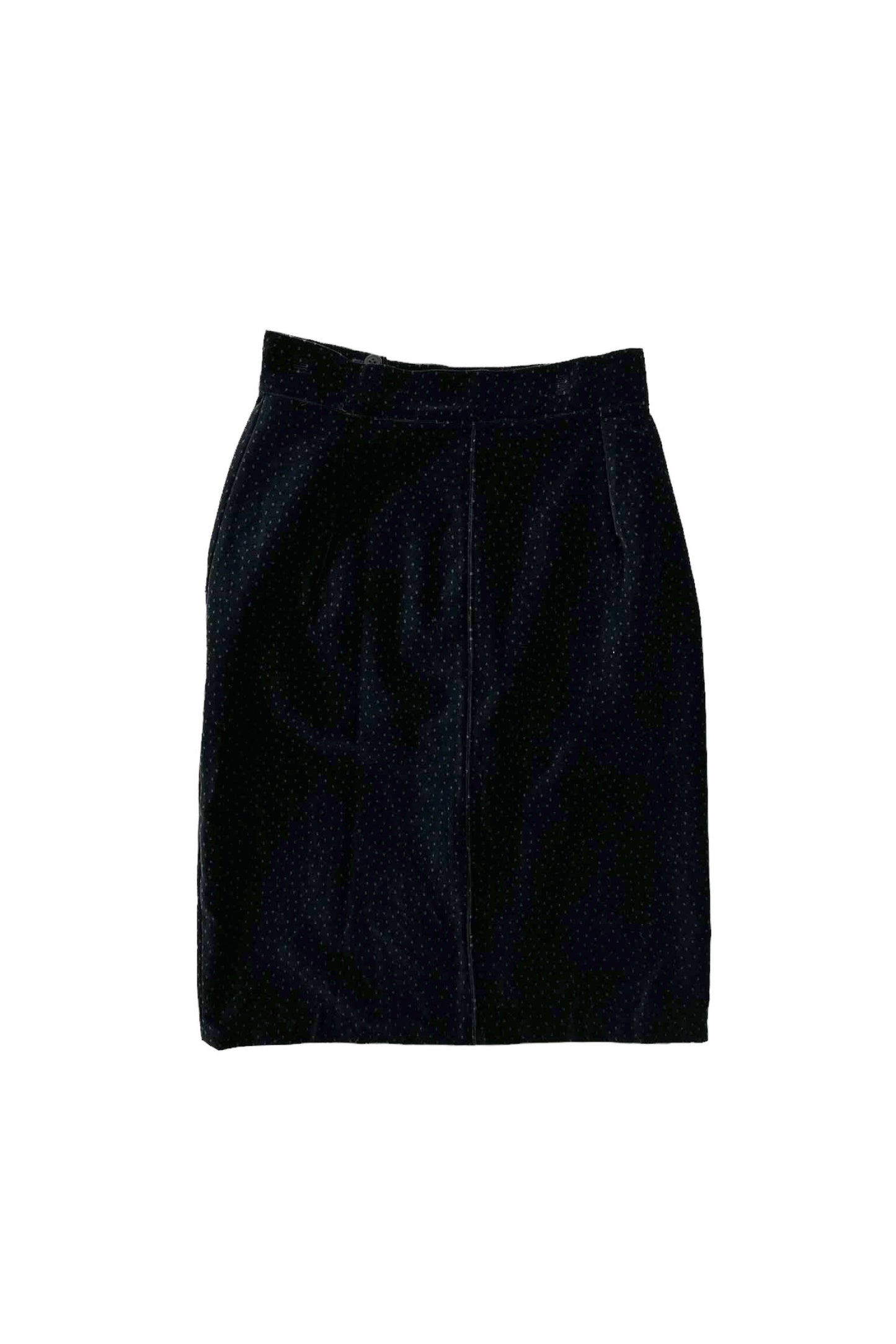 80's Made in ITALY Black dot velor skirt