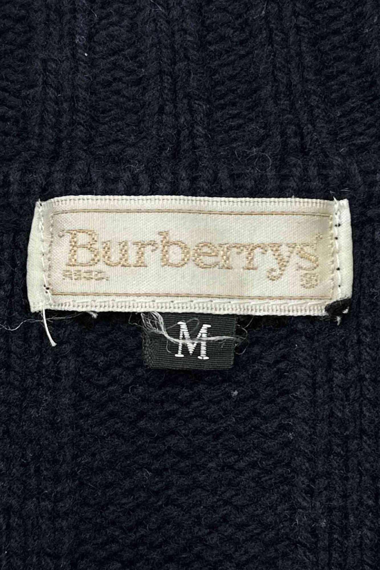 80's Burberrys navy knit cardigan