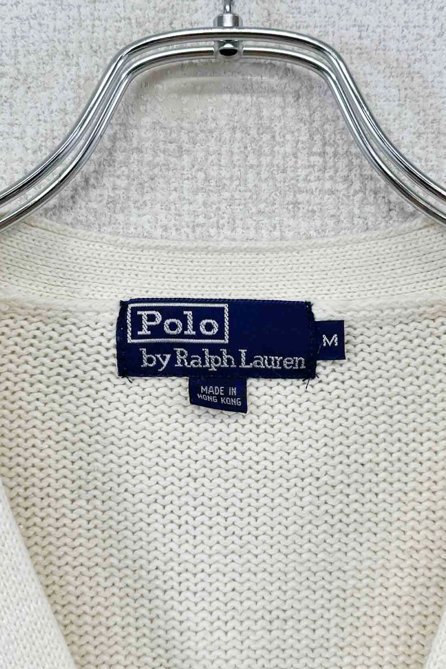90's Polo by Ralph Lauren white cotton cardigan