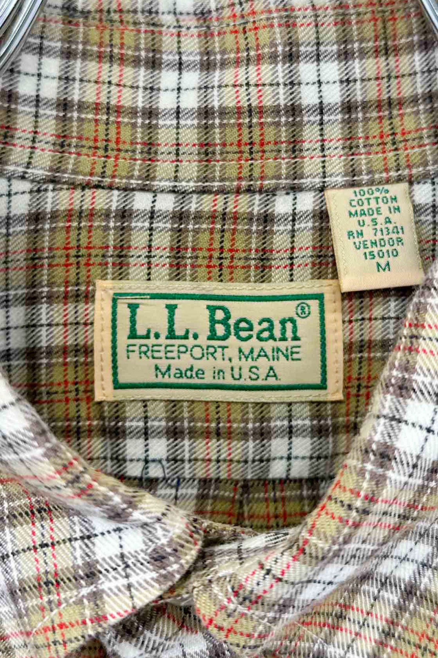 80's~90's Made in USA L.L.Bean check shirt