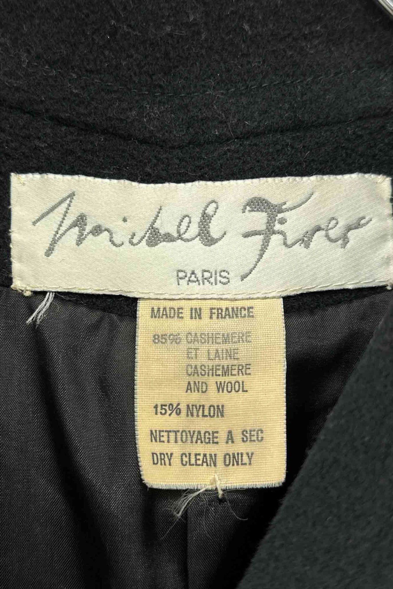 法国制造 michel firer 黑色大衣