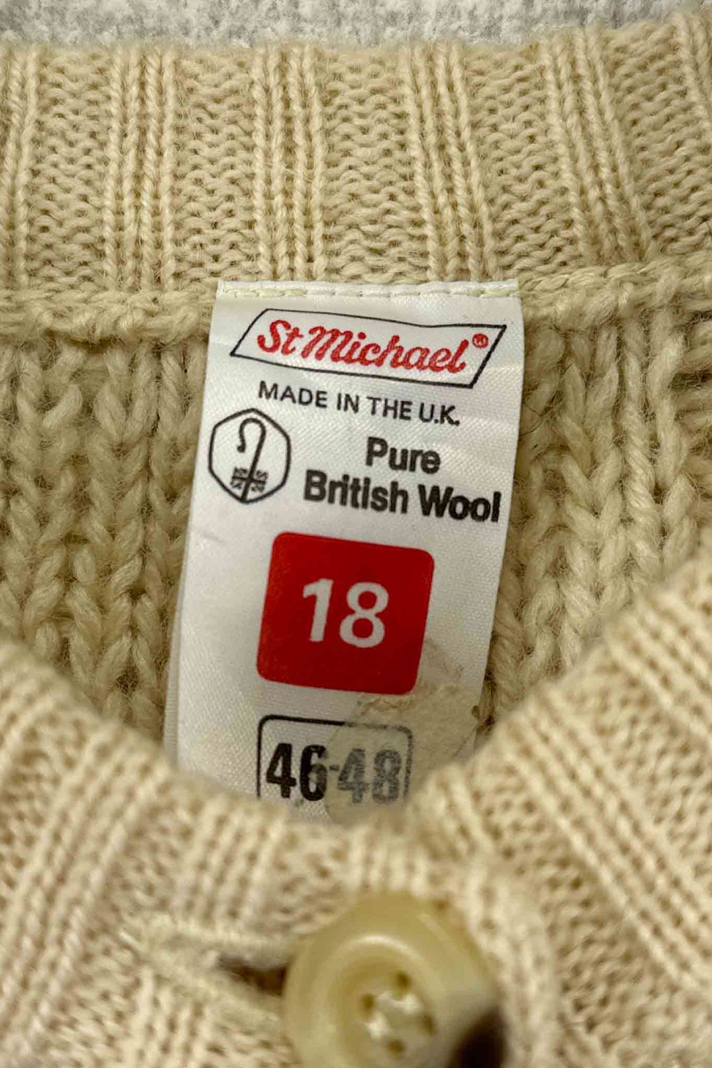 Made in THE U.K. st michael aran knit cardigan