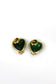 Vintage green heart earring ハートの女王