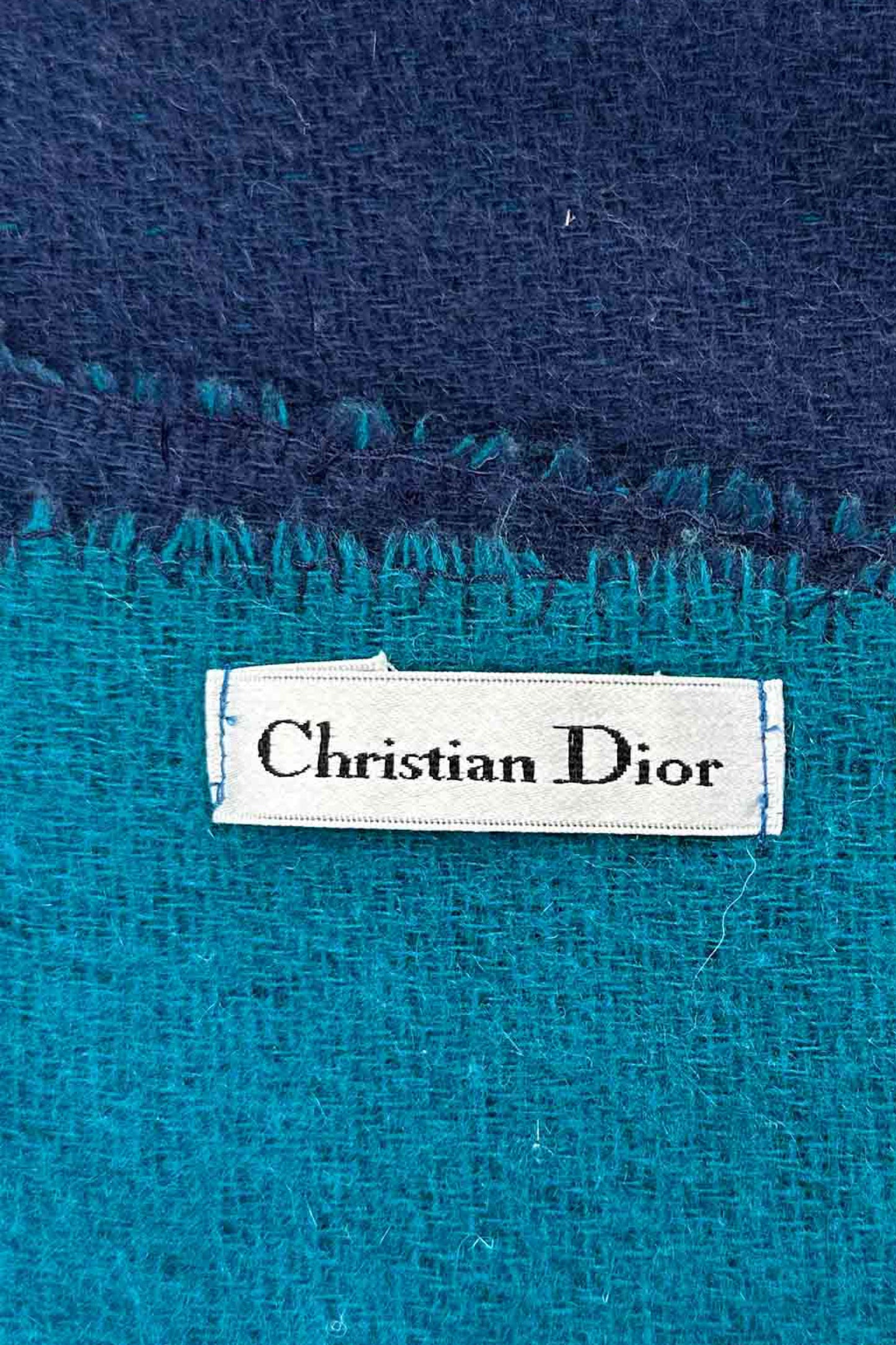 Christian Dior 蓝色羊毛围巾