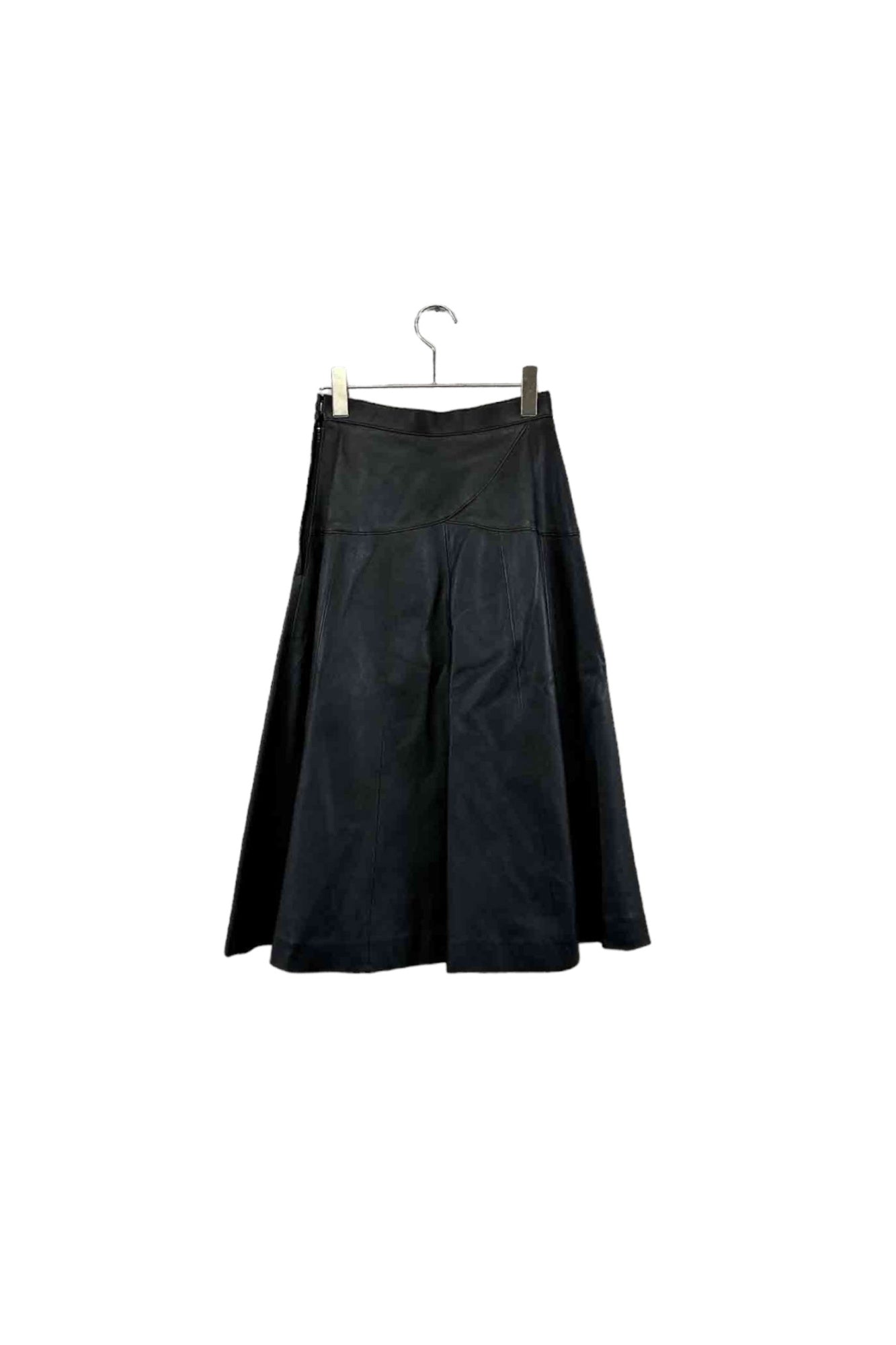 black lamb leather skirt
