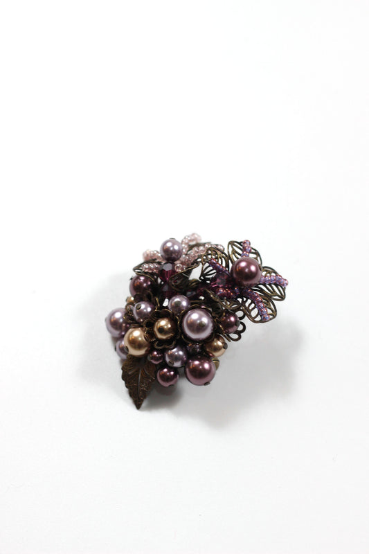 Vintage purple brooch grapes