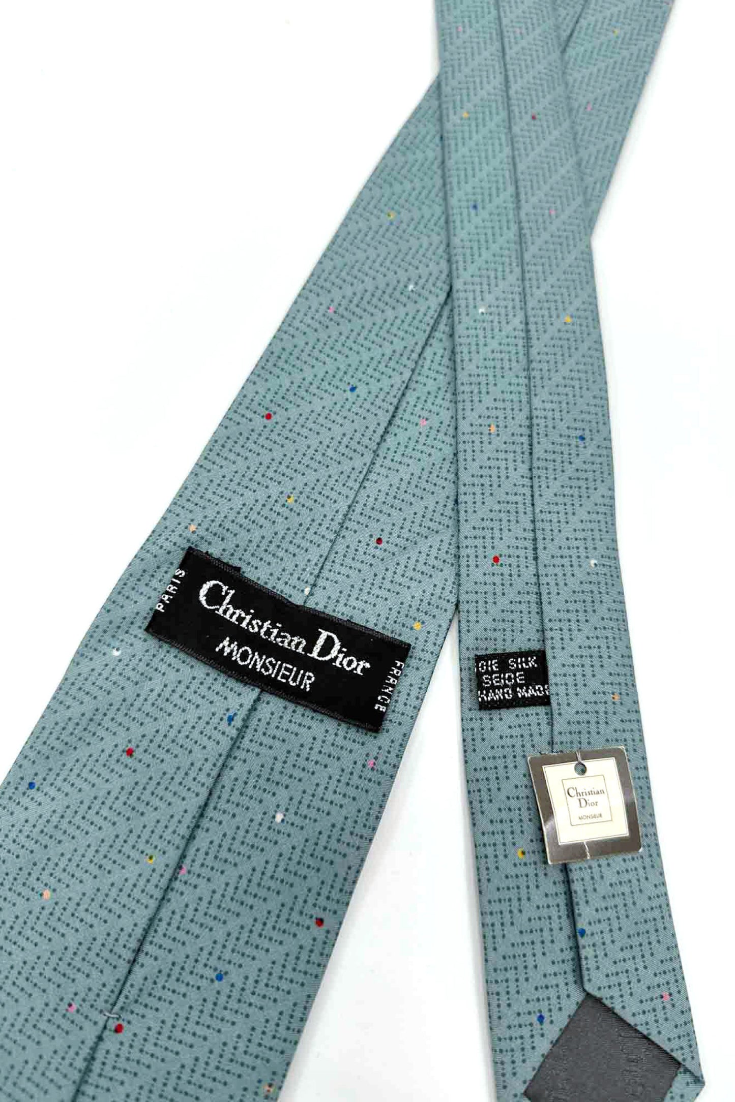 Made in FRANCE blue silk tie