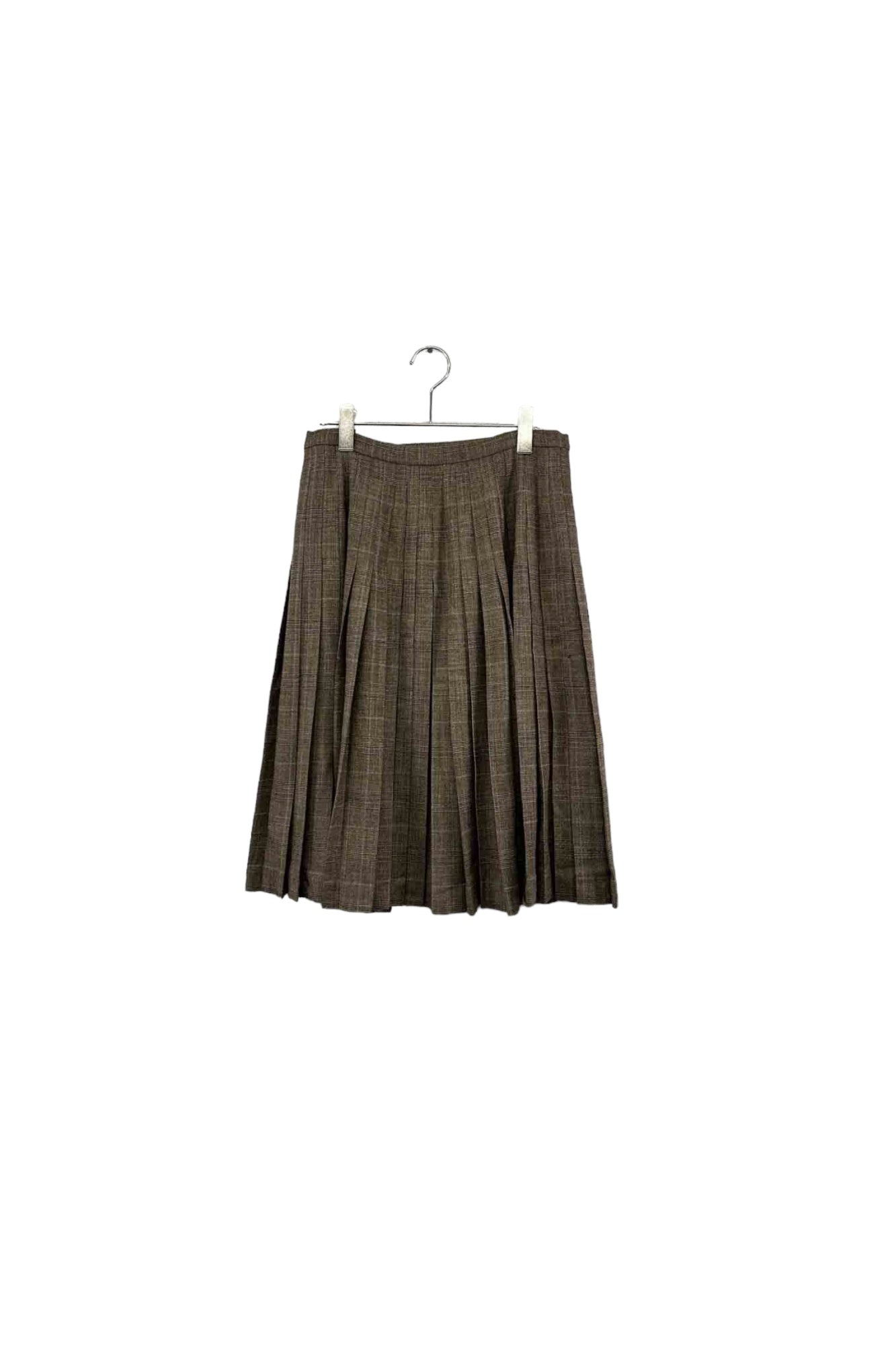 Chloe brown check pleated skirt