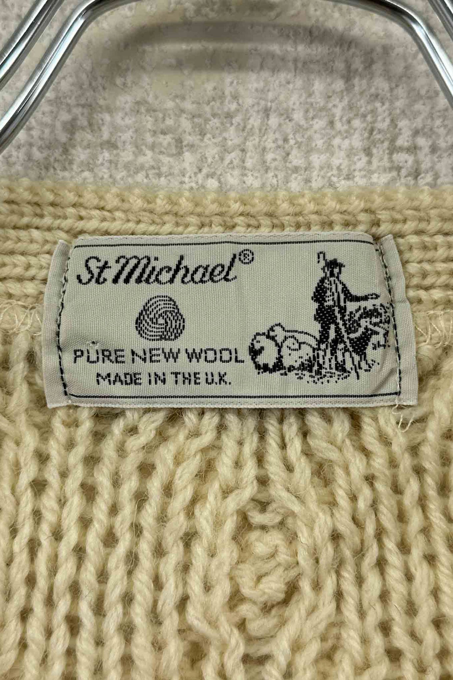 Made in THE U.K. st michael aran knit cardigan